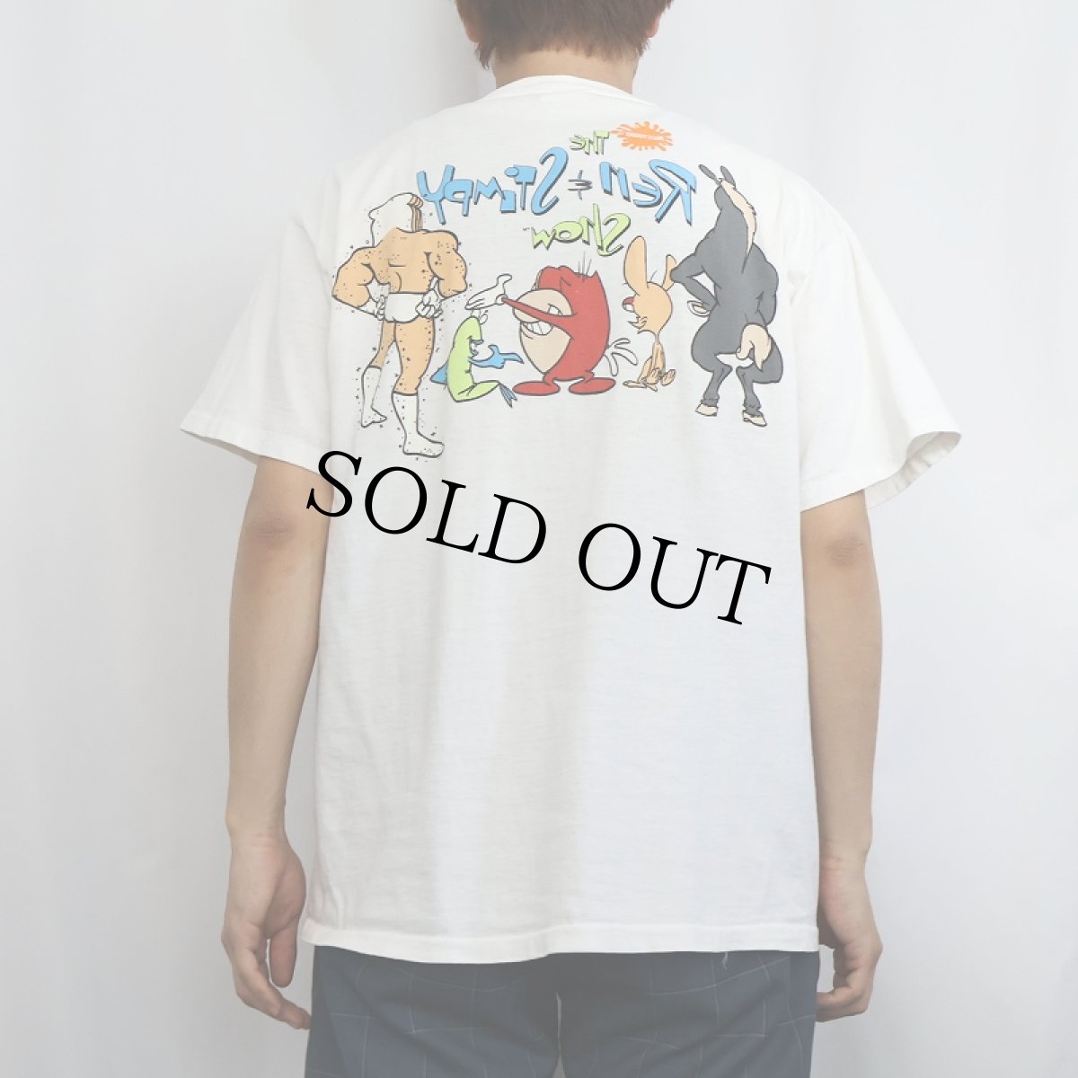 画像3: 90's NICKELODEON  USA製 "Ren&Stimpy" キャラクタープリントTシャツ L (3)