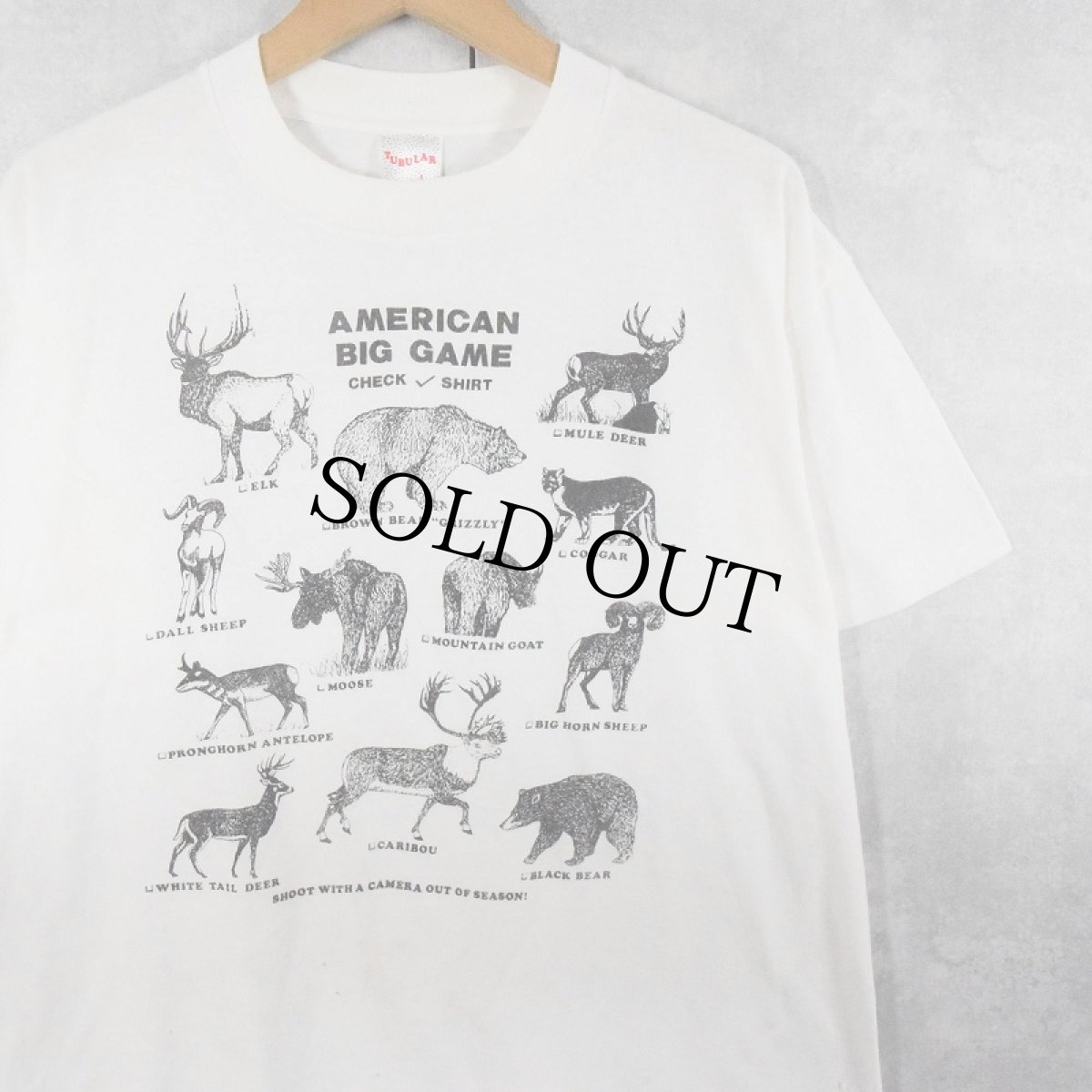 画像1: 90's〜 USA製 アニマルプリントTシャツ L (1)