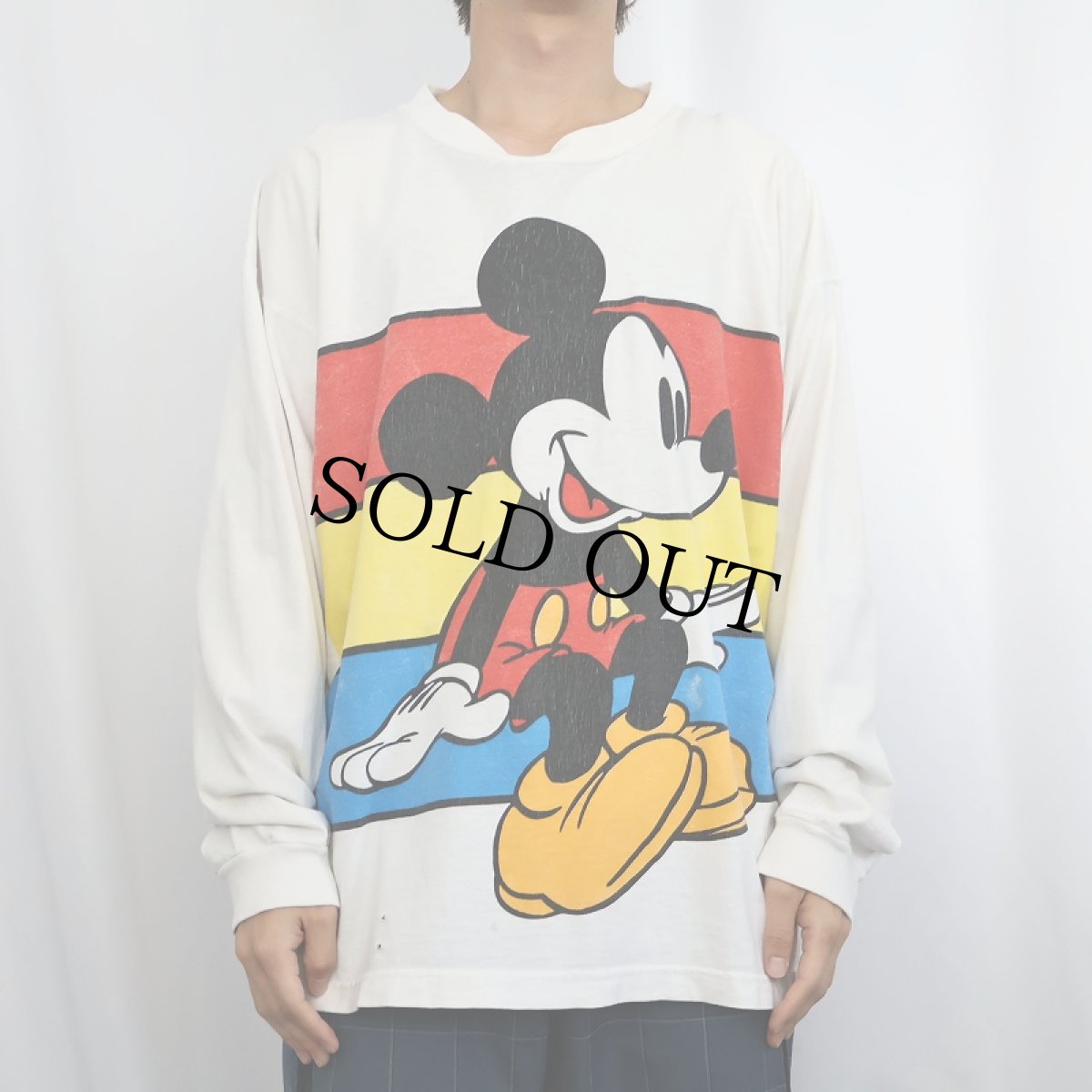 画像2: 90's Disney USA製 MICKEY MOUSE キャラクタープリントロンT (2)