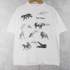 画像1: 80's USA製 アニマルプリントTシャツ XL (1)