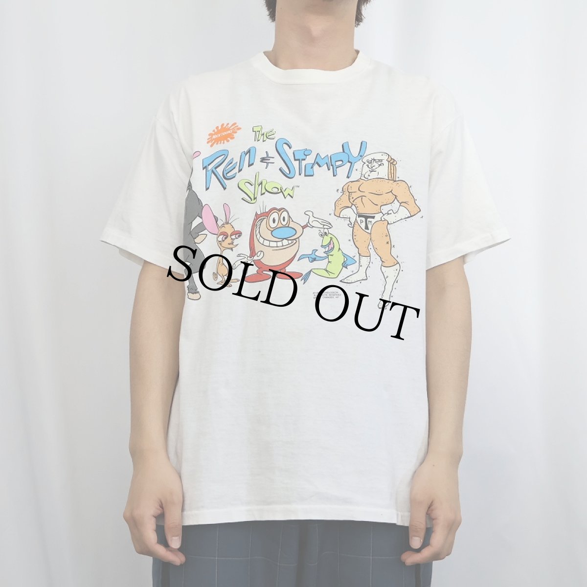 画像2: 90's NICKELODEON  USA製 "Ren&Stimpy" キャラクタープリントTシャツ L (2)