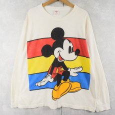 画像1: 90's Disney USA製 MICKEY MOUSE キャラクタープリントロンT (1)