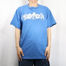 画像2: 90's PEANUTS USA製 "WOODSTOCK×Hibiscus" キャラクターフロッキープリントTシャツ L (2)