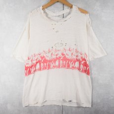 画像1: 90's Crazy Shirts USA製 豚イラスト 巻きプリントTシャツ L (1)