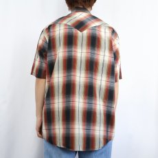 画像3: PENDLETON オンブレーチェック柄 コットン×ポリエステル ウエスタンシャツ L (3)