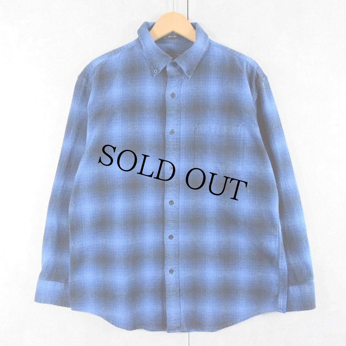 画像1: PENDLETON オンブレーチェック柄 コットンボタンダウンシャツ L (1)