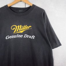 画像1: 90's Miller ビールメーカー ロゴプリントTシャツ BLACK (1)