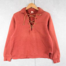 画像1: 60's SPORTSWEAR OF QUALITY レースアップ スウェットシャツ M (1)