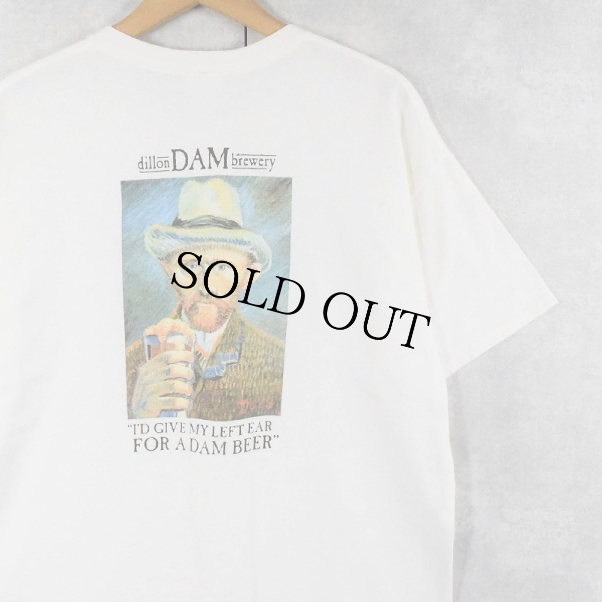 画像1: "dillon DAM brewery" Vincent Van Gogh パロディプリントTシャツ L (1)