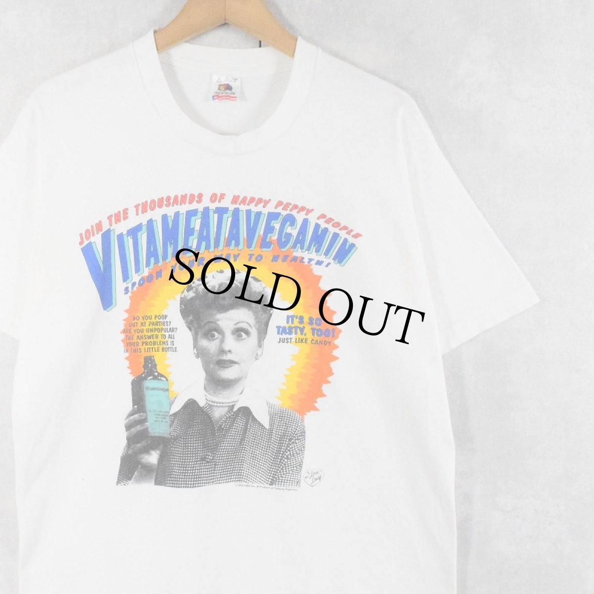 画像1: 90's I Love Lucy USA製 "Vitameatavegamin" テレビドラマ プリントTシャツ L (1)
