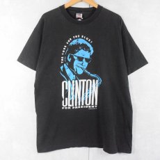 画像1: 90's BILL CULINTON USA製 アメリカ元大統領 プリントTシャツ BLACK XL (1)
