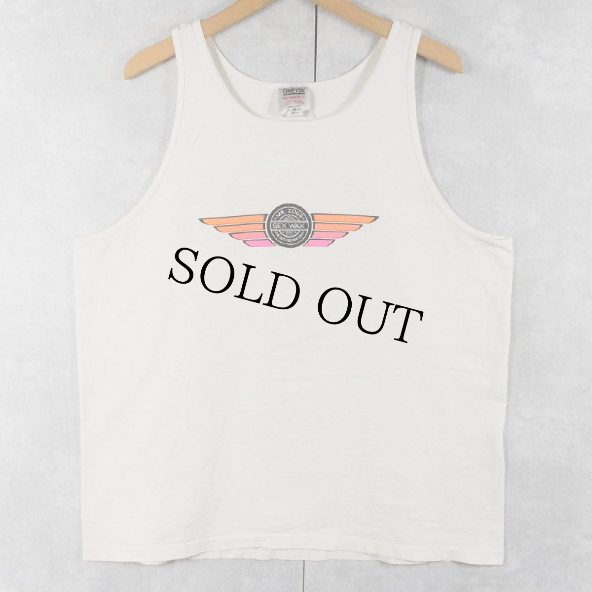 画像2: 90's SEX WAX USA製 ロゴプリントタンクトップ XL (2)