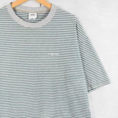 画像1: 90's GRAMICCI USA製 ロゴ刺繍 ボーダー柄Tシャツ L (1)