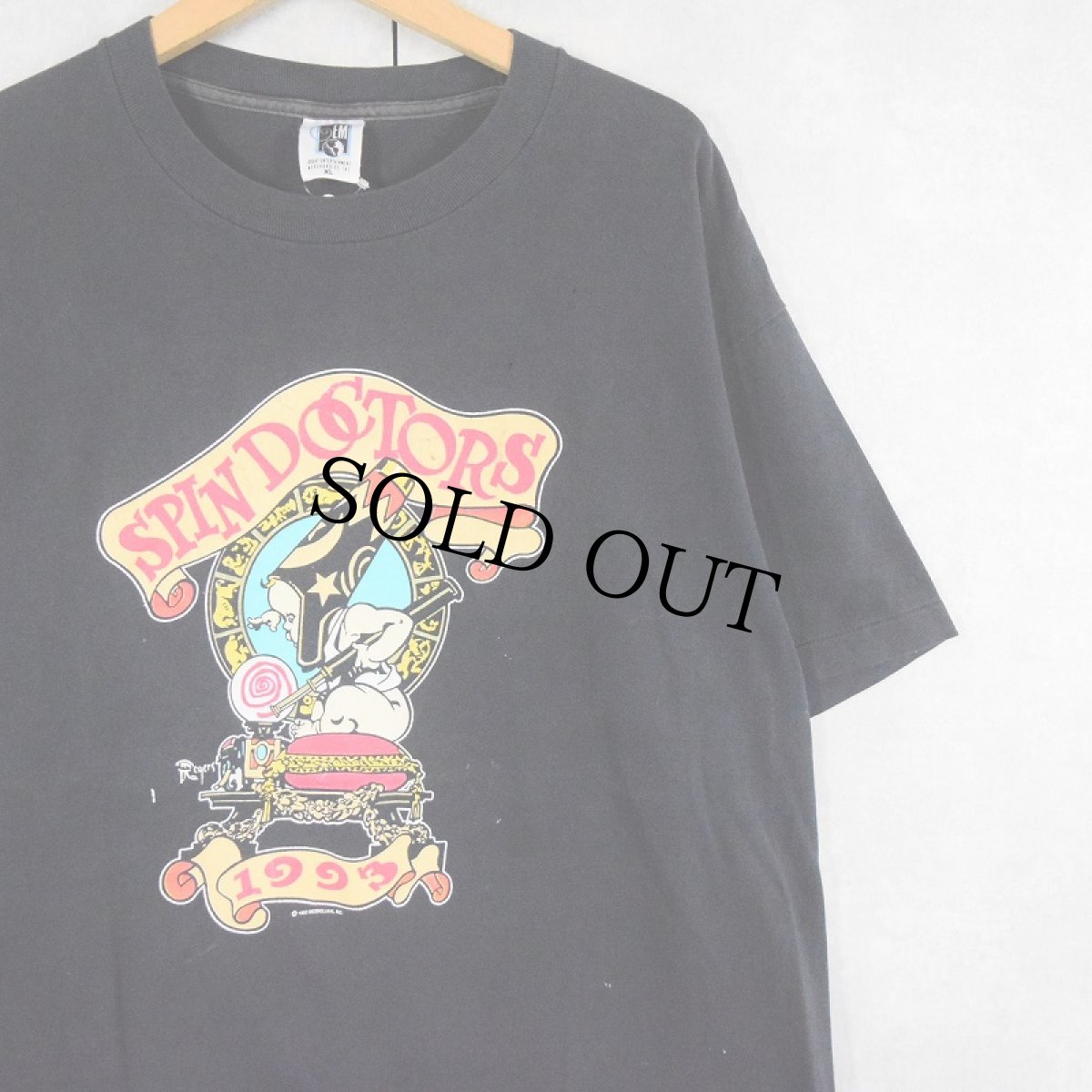 画像1: 90's SPINDOCTORS USA製 オルタナティヴ・ロックバンド プリントTシャツ BLACK XL (1)