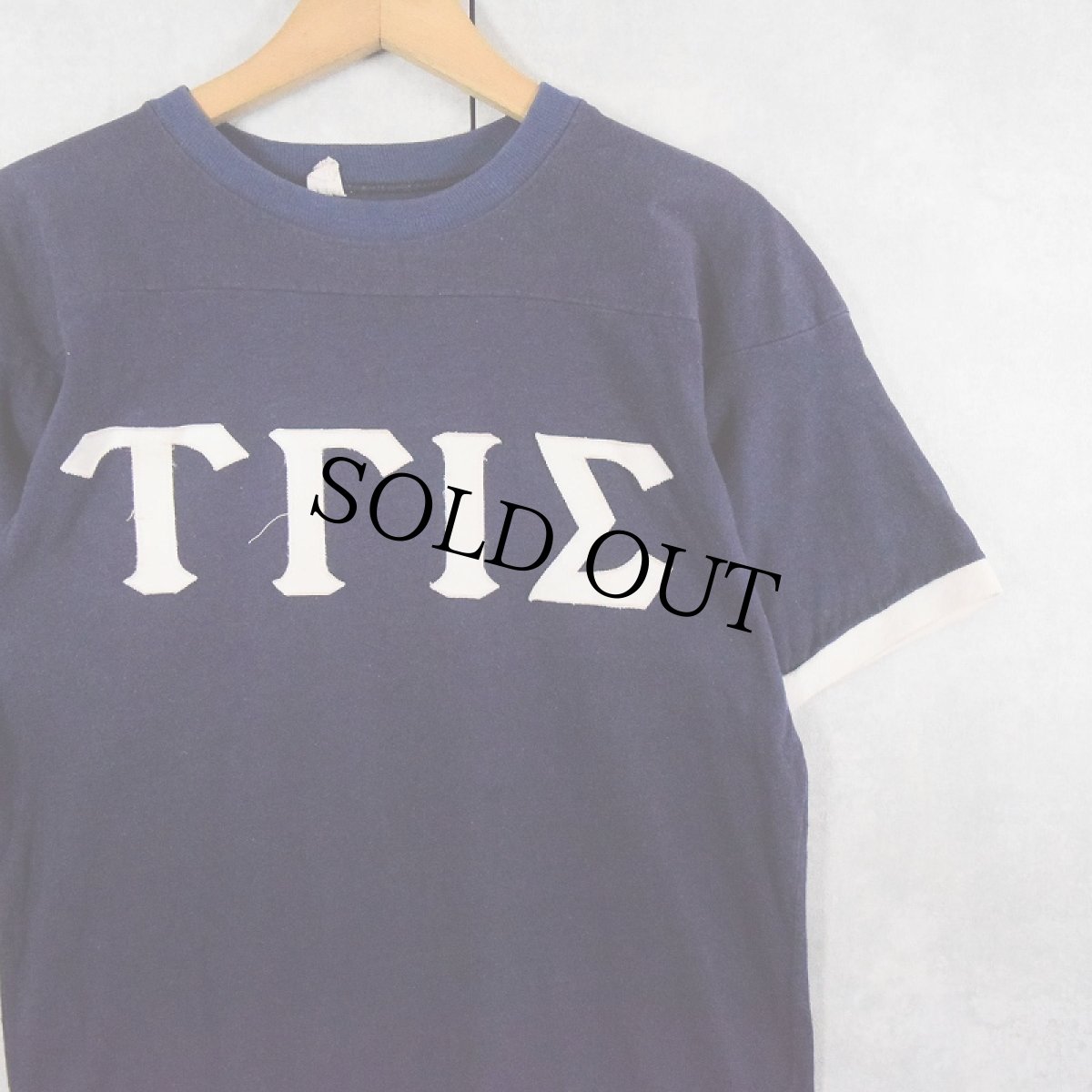 画像1: 60's SOUTHERN ATHLETIC ナンバリング リンガーTシャツ NAVY M (1)