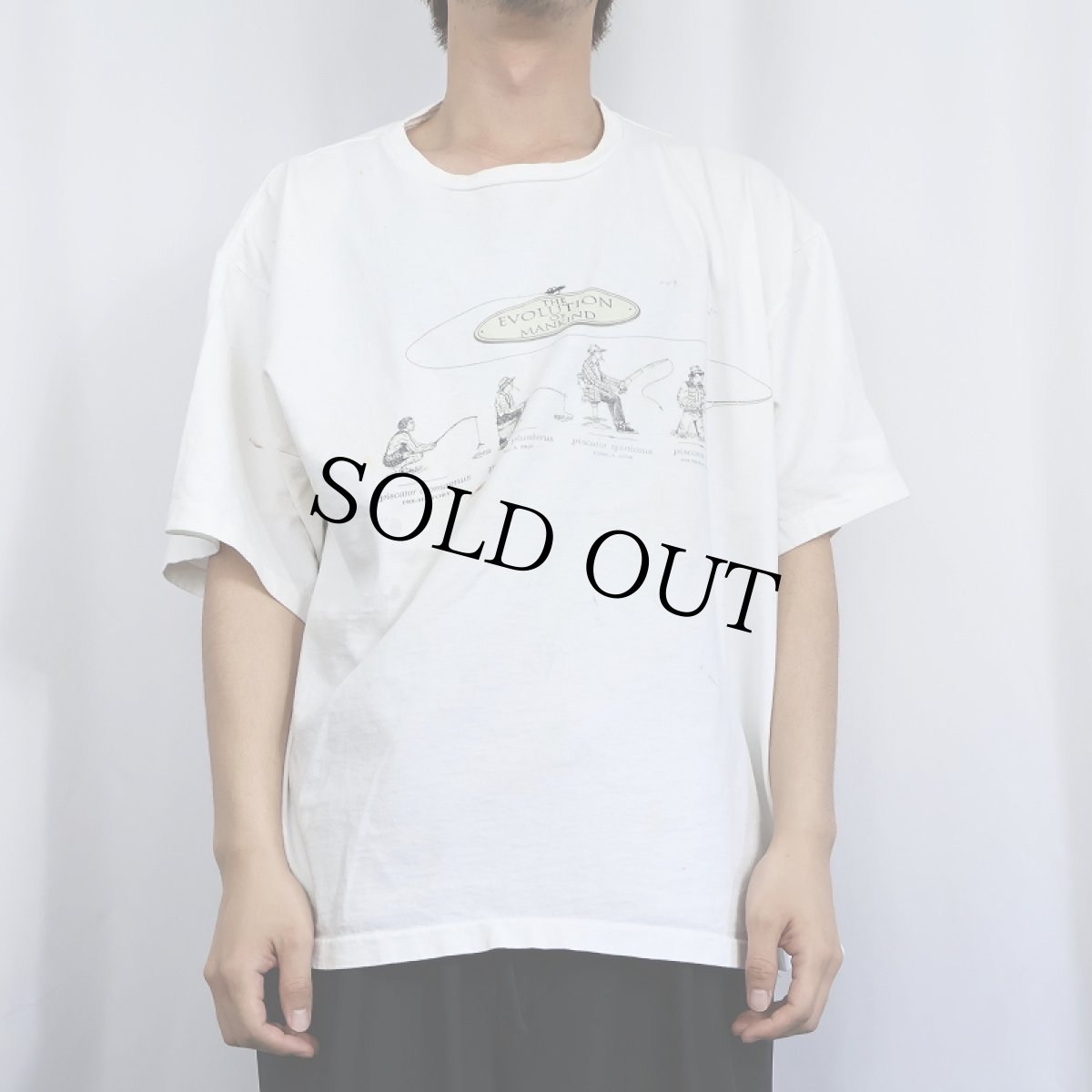 画像2: 90's COLUMBIA USA製 "THE EVOLUTION OF MANKID" プリントTシャツ XL (2)