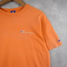 画像1: 80〜90's Champion USA製 青刺繍タグ 後期 ロゴ刺繍Tシャツ L (1)