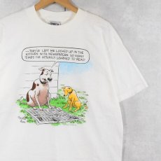 画像1: 90's Dan Piraro "BIZARRO" シュールイラスト コミックプリントTシャツ L (1)