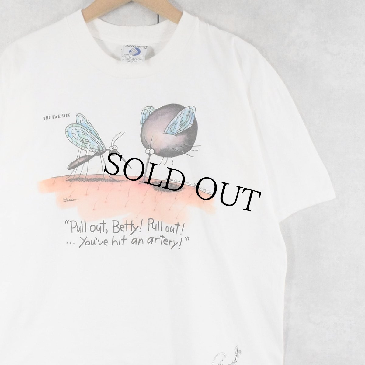画像1: 90's THE FAR SIDE USA製 "Pull out, Betty! Pull out!" シュールイラスト プリントTシャツ L (1)