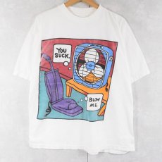 画像1: "YOU SUCK" "BLOW ME" シュールイラストプリントTシャツ (1)