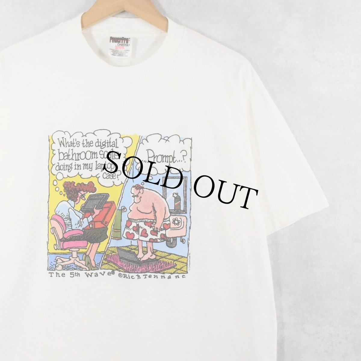 画像1: 90's Rich Tennant "The 5th wave" シュールイラスト コミックプリントTシャツ DEADSTOCK L (1)