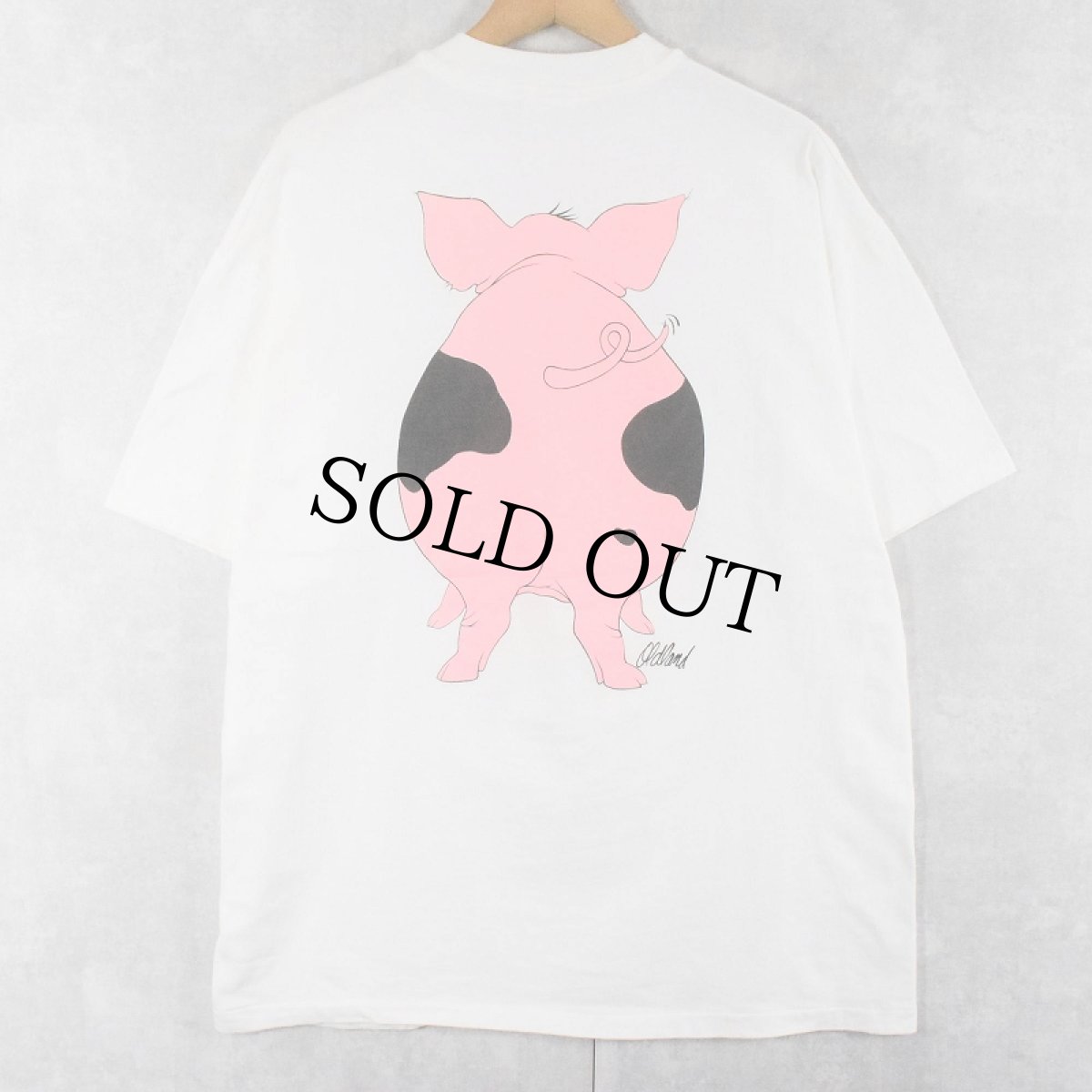 画像2: 90's USA製 豚 プリントTシャツ XL (2)