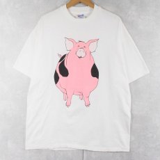 画像1: 90's USA製 豚 プリントTシャツ XL (1)