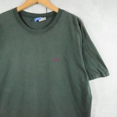 画像1: 80〜90's Champion USA製 青刺繍タグ 後期 ロゴ刺繍Tシャツ M (1)
