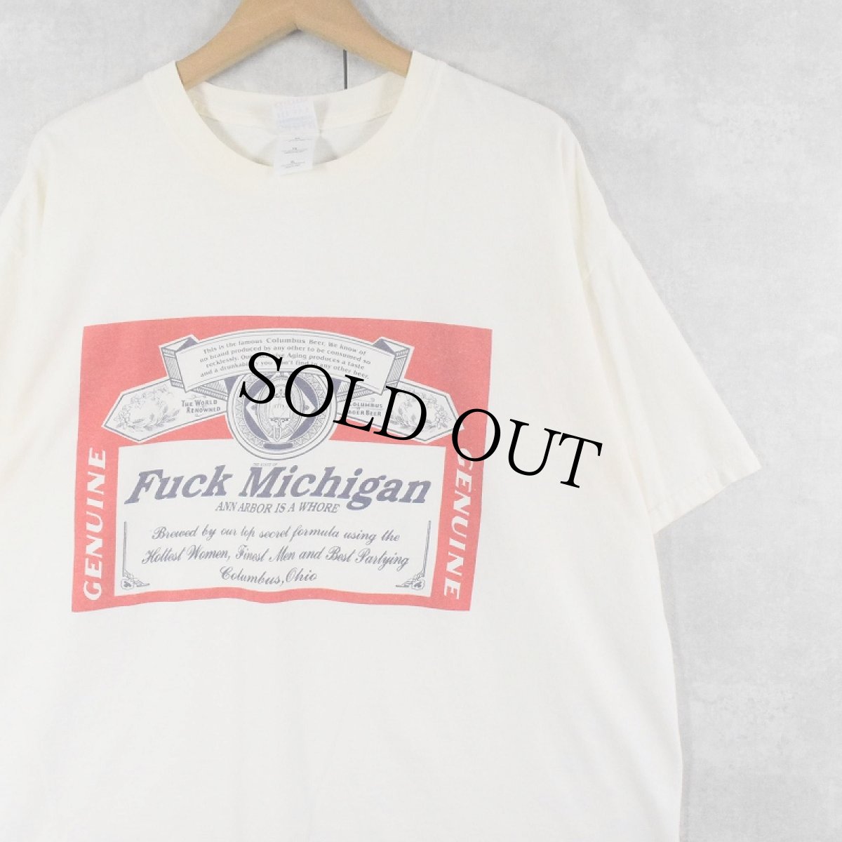 画像1: 90〜2000's "Fuck Michigan" パロディプリントTシャツ XL (1)
