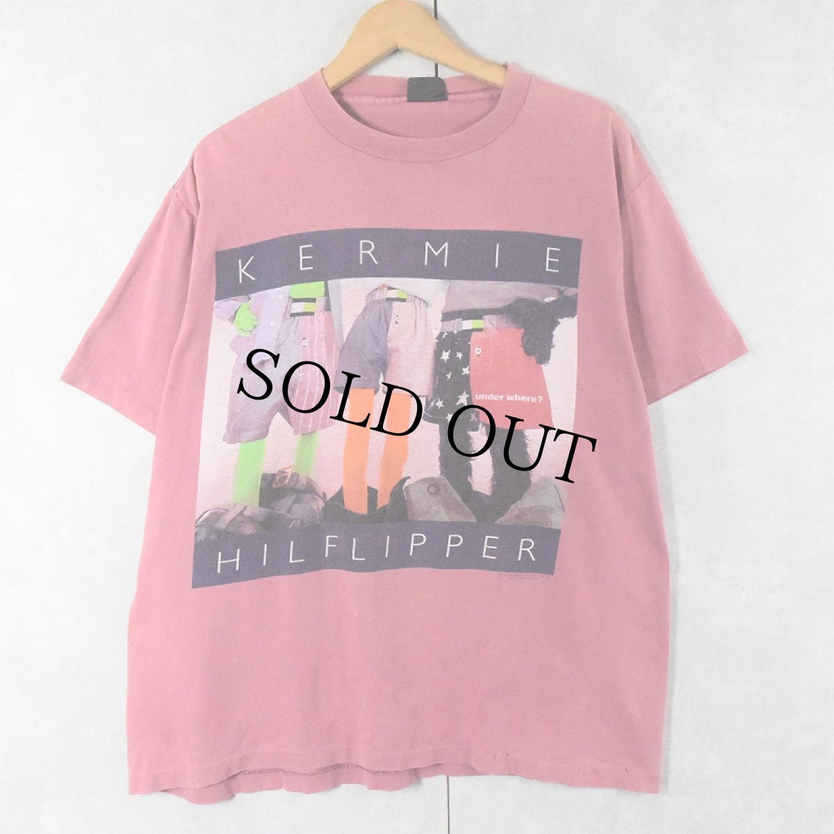 画像1: 90's The Muppets USA製 "KERMIE HILFLIPPER" パロディプリントTシャツ XL (1)