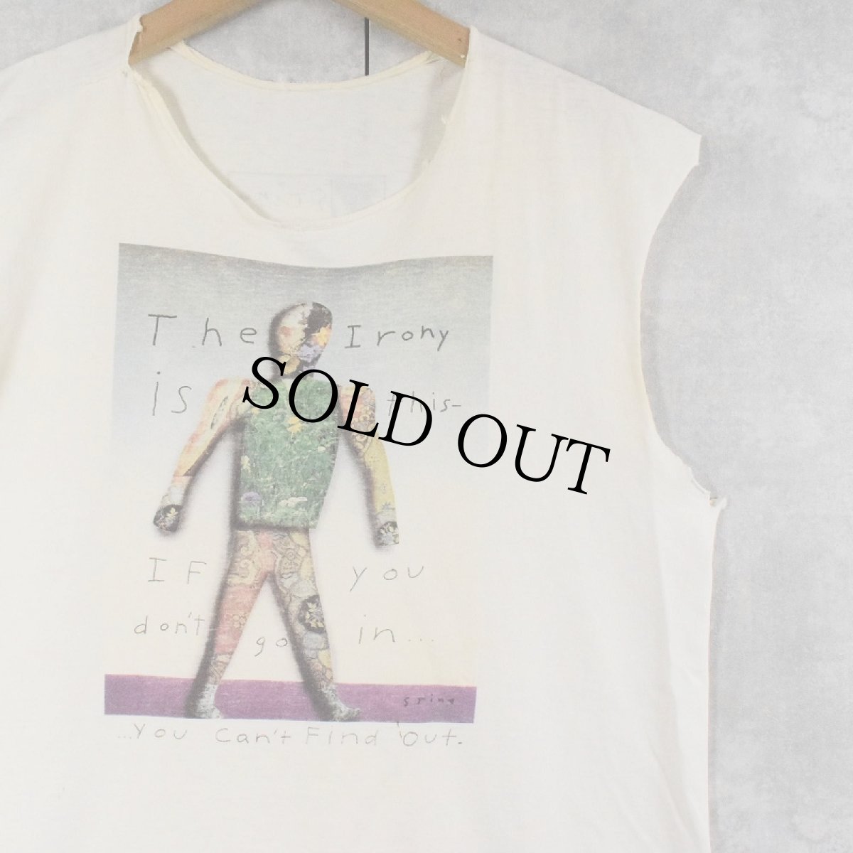 画像1: Richard Stain "The Irony..." プリントカットオフTシャツ (1)