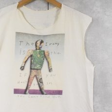 画像1: Richard Stain "The Irony..." プリントカットオフTシャツ (1)