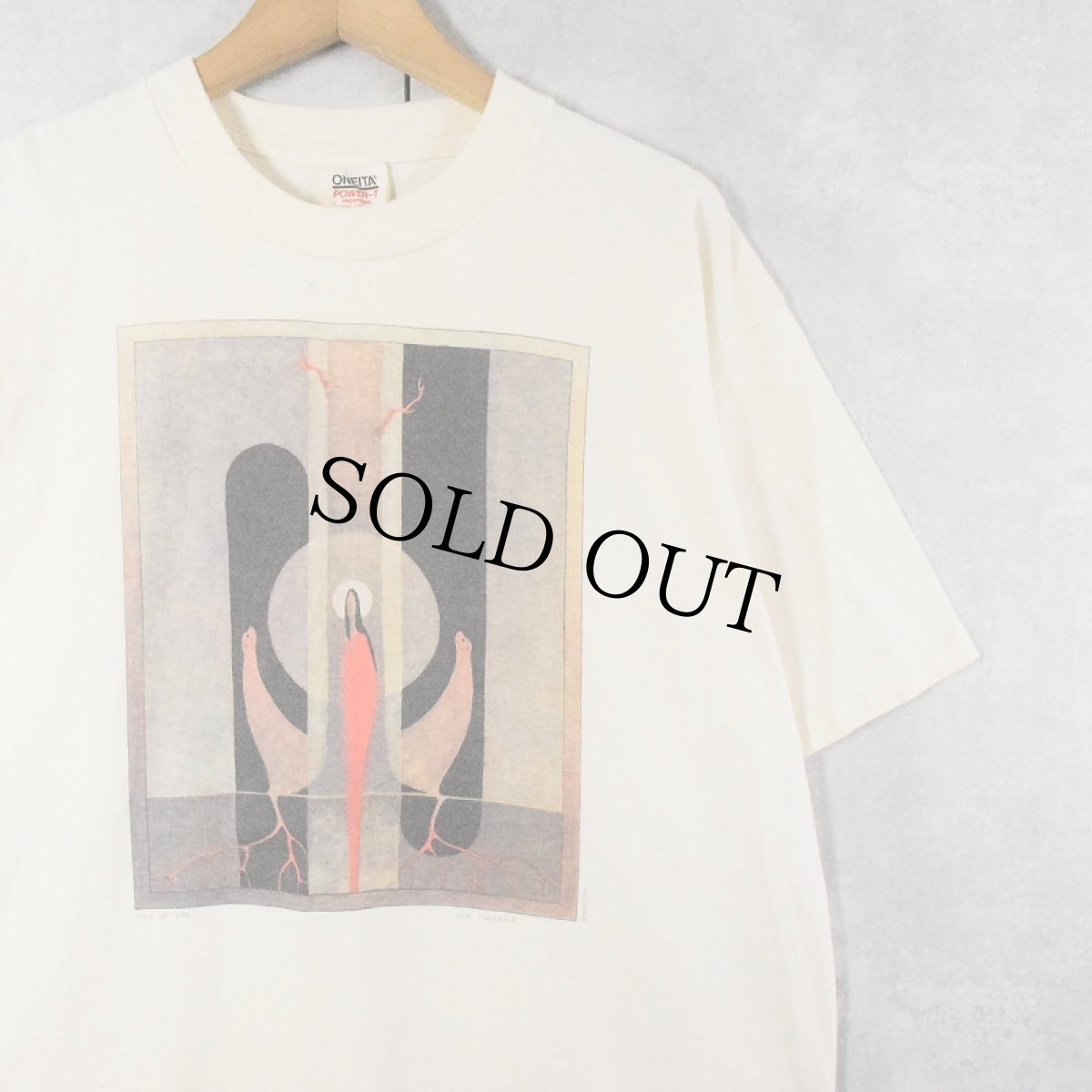 画像1: 90's Joe Geshick USA製 "TREE OF LIFE" アートプリントTシャツ XL (1)