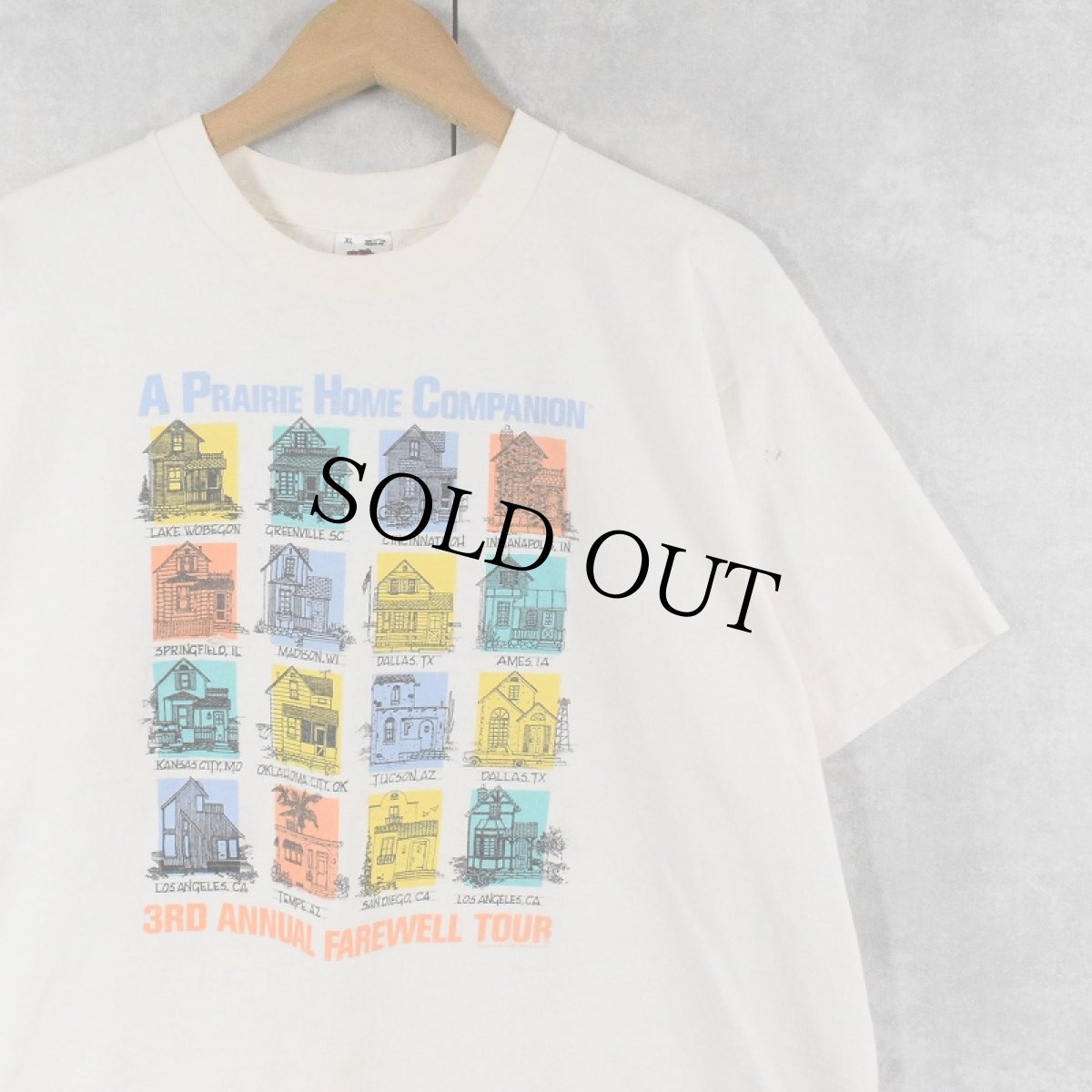 画像1: 90's〜 USA製  "PRAIRIE HOME COMPANION” ラジオ局プリントTシャツ XL (1)