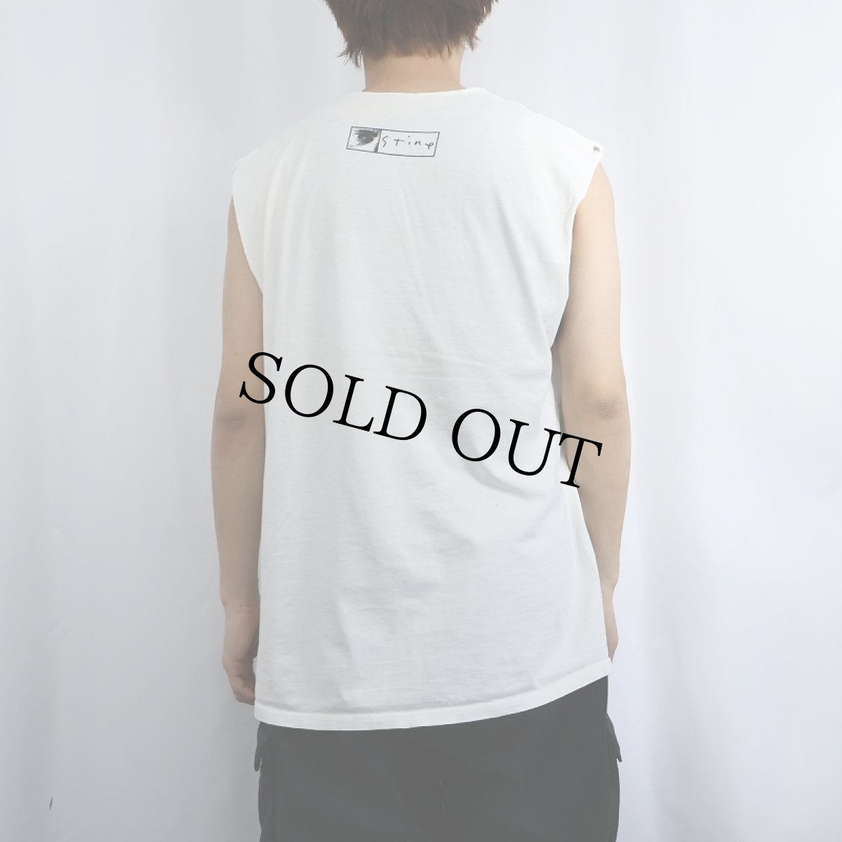 画像3: Richard Stain "The Irony..." プリントカットオフTシャツ (3)