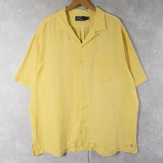 画像1: POLO Ralph Lauren リネン×シルク オープンカラーシャツ XXL (1)