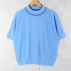 画像1: 70's〜 モックネック アクリルニットTシャツ (1)
