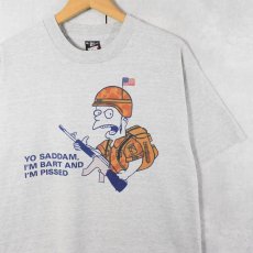 画像1: 90's THE SIMPSONS USA製 "Yo Saddam I'm Bart and I'm Pissed" キャラクターパロディTシャツ XL (1)