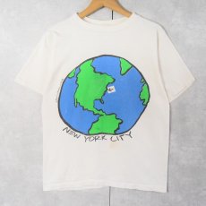 画像1: 80's〜 GRAVITY GRAPHICS "NEW YORK CITY" 地球イラストプリントTシャツ XL   (1)