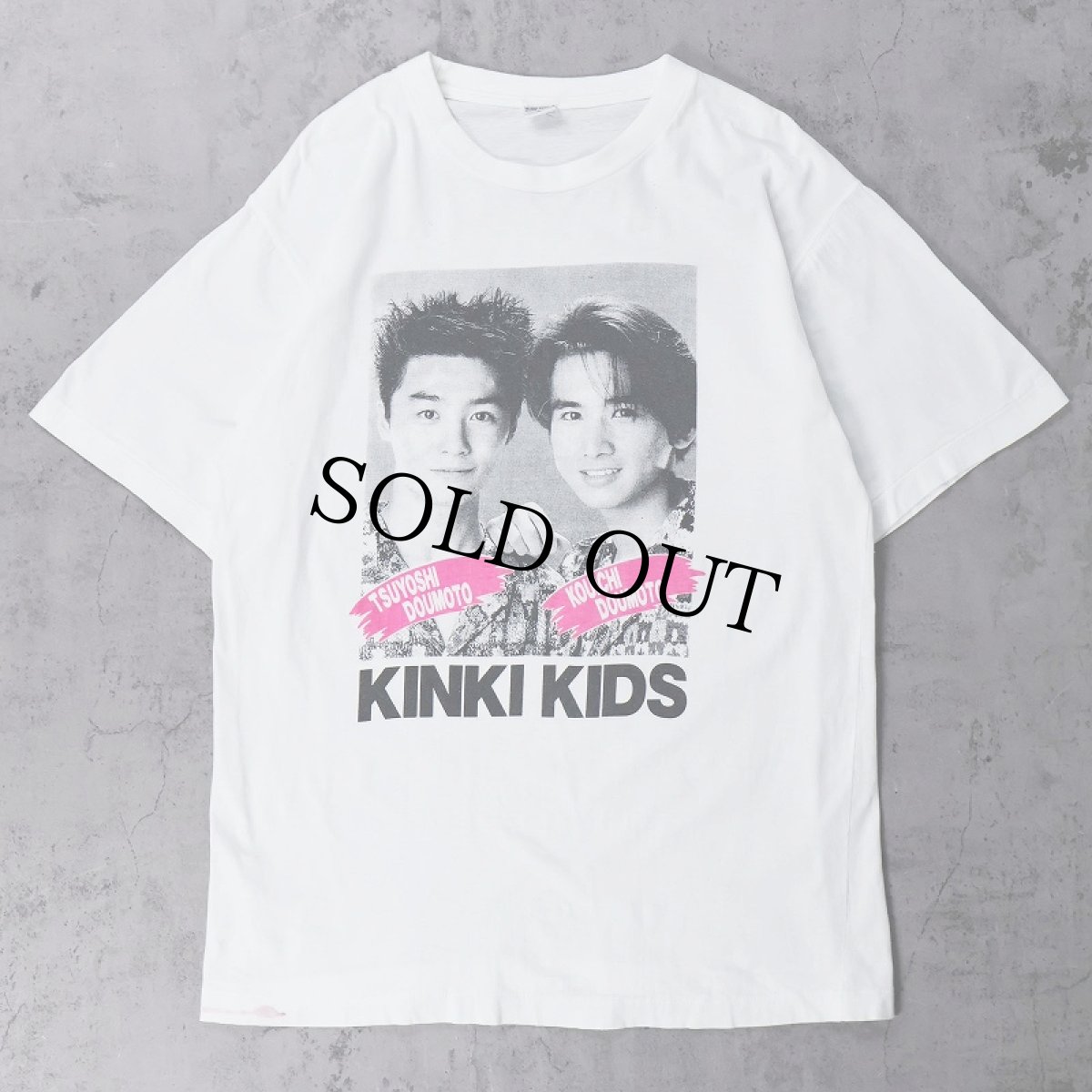 画像1: KINKI KIDS アイドルグループ プリントTシャツ L (1)