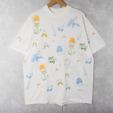 画像1: 90's  rel-e-vant products USA製 イラストプリントTシャツ XL (1)