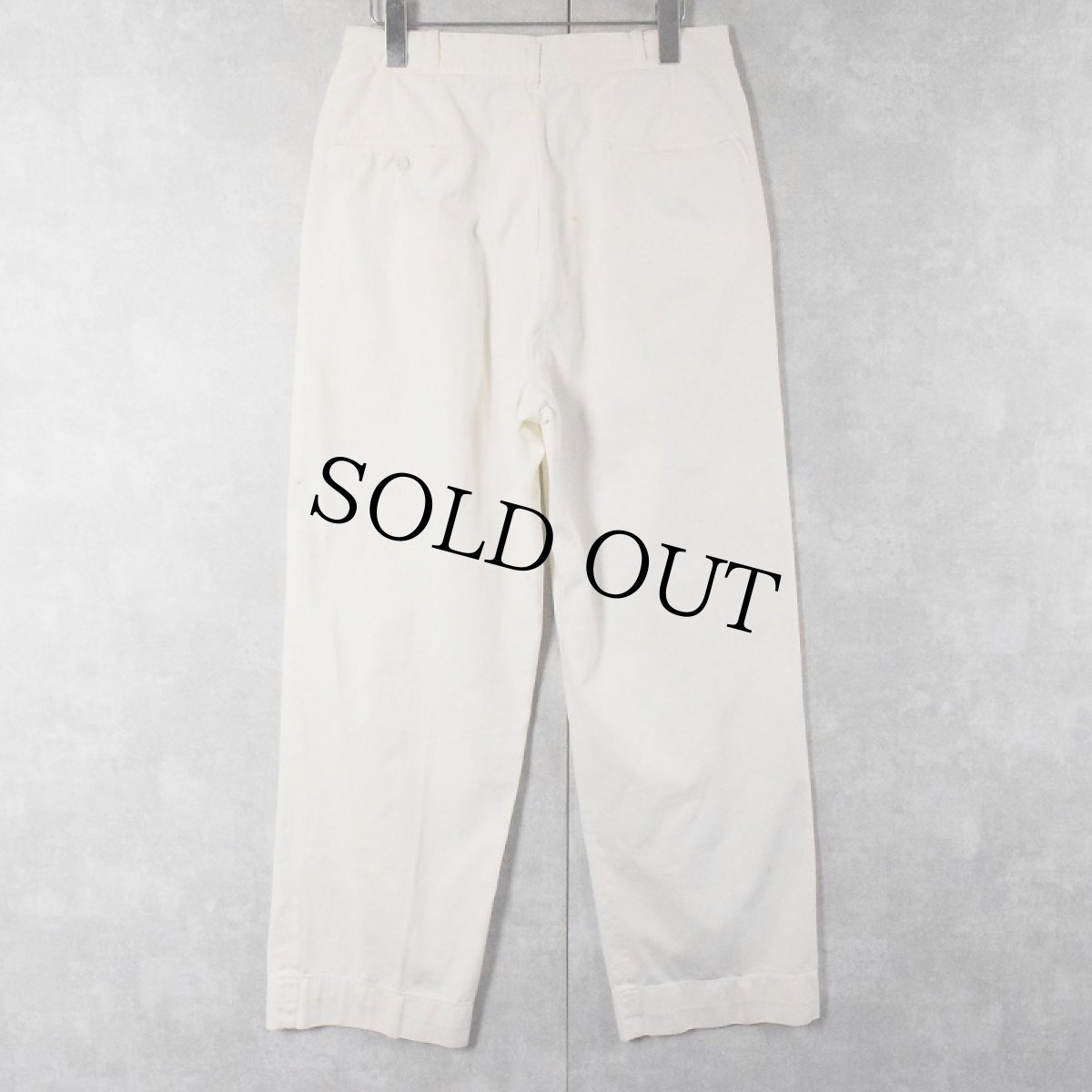 画像2: 50〜60's コットンツイルワークトラウザーズ W30 (2)