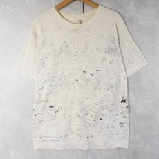 画像1: 90's BARA-QU-DA 大判 イラストプリントTシャツ L (1)
