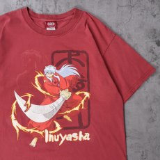 画像1: 2000's 犬夜叉 アニメプリントTシャツ L (1)