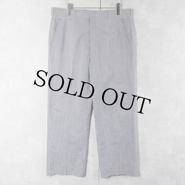 USA VINTAGE アメリカ古着ギンガムチェック柄デザインパンツ ギンガムチェック コック パンツ｜Navy Gingham Check Army Cock