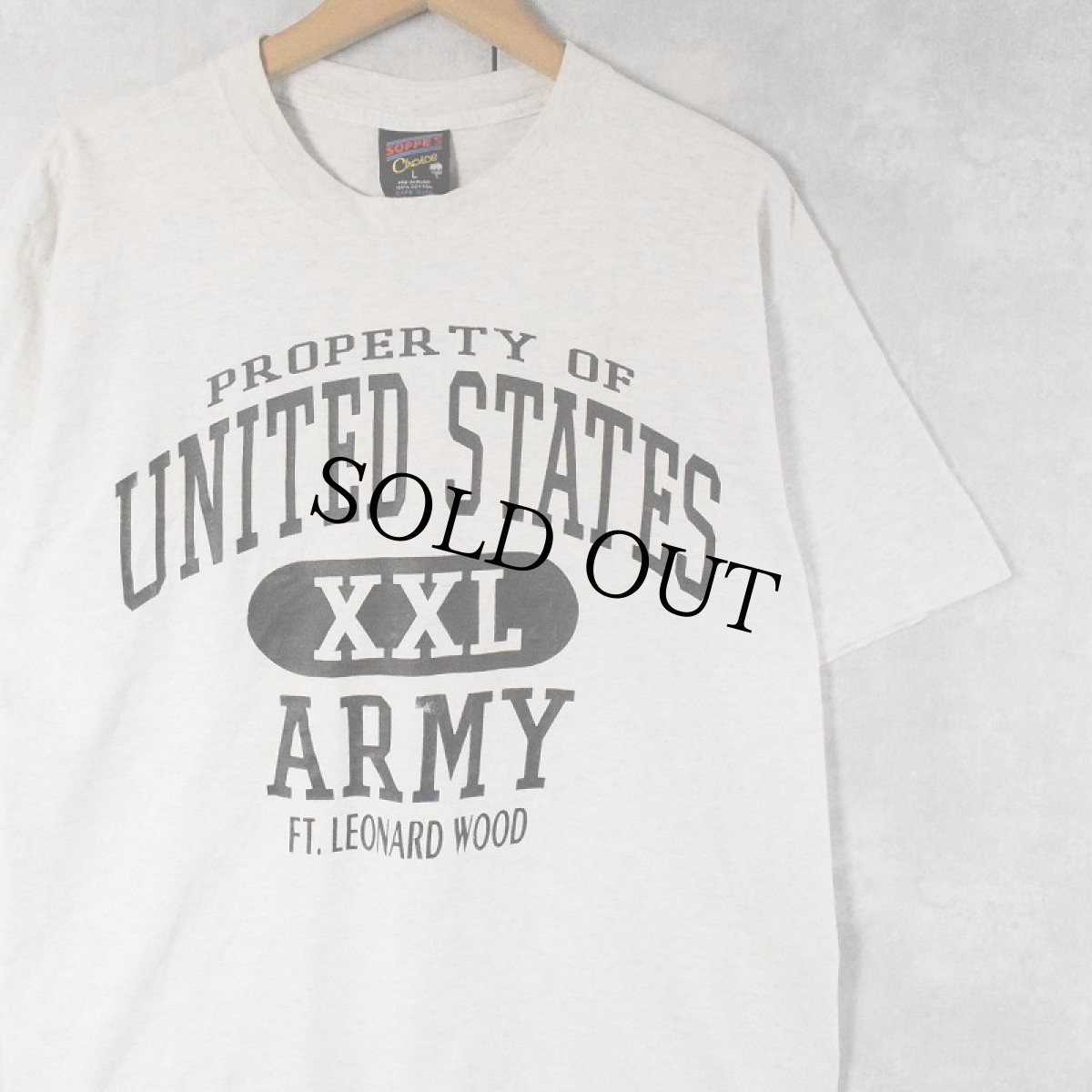 画像1: 90's SOFFE USA製 "ARMY" プリントTシャツ L (1)