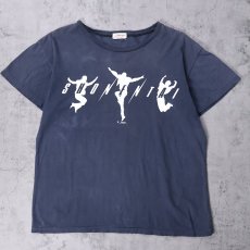 画像1: 少年隊 JAPAN製 アイドルグループ プリントTシャツ NAVY (1)