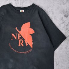 画像1: 2000's 新世紀エヴァンゲリオン ''NERV'' アニメプリントTシャツ BLACK XXL (1)