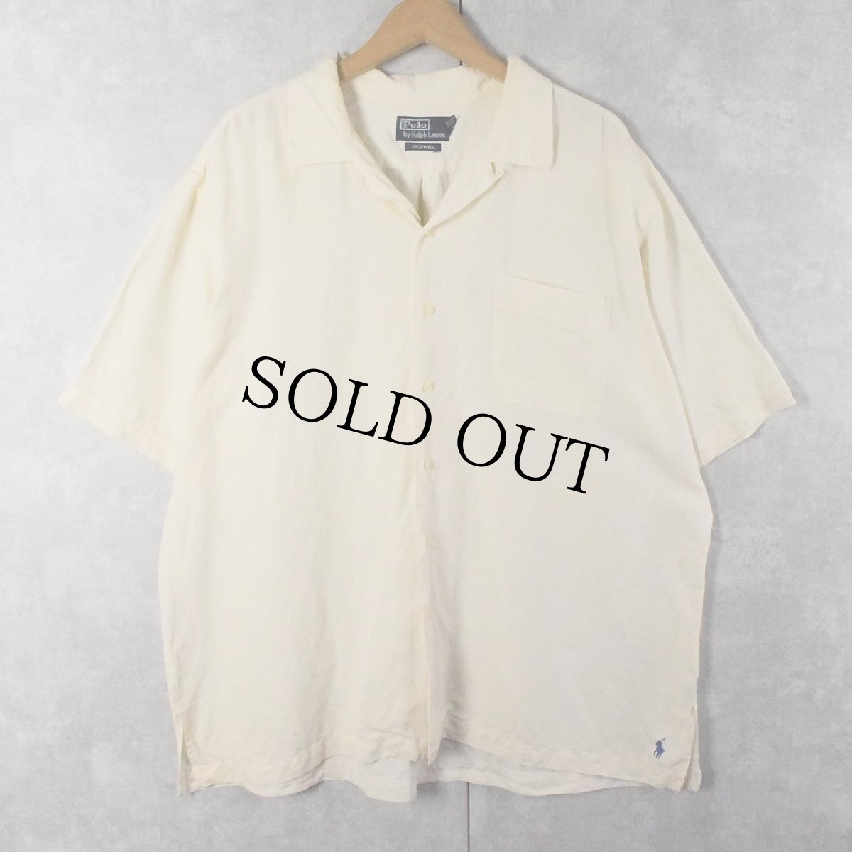 画像1: POLO Ralph Lauren "CALDWELL" リネン×シルク オープンカラーシャツ XXL (1)