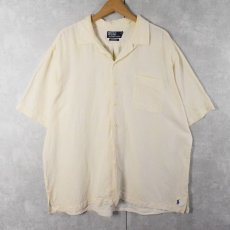 画像1: POLO Ralph Lauren "CALDWELL" リネン×シルク オープンカラーシャツ XXL (1)